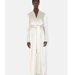 NWOT Galvan London Satin Trench Coat in White
